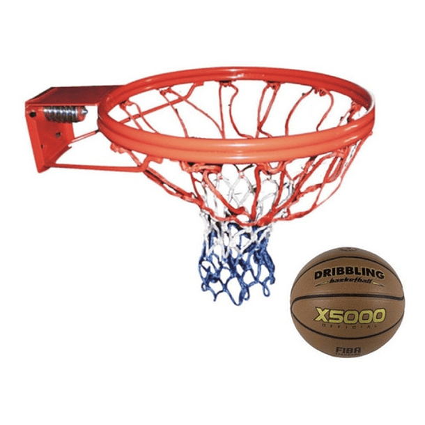 Set De Aro De Básquet Doble Retráctil Con Balon Pu #7 1