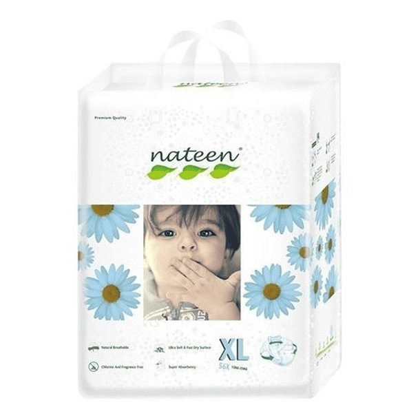 Pañal Ecológico Premium Flexible  Nateen56 Unidades Talla Xl 