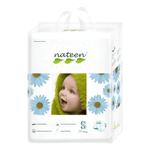 Pañal Ecológico Premium Flexible  Nateen 80 Unidades Talla P 
