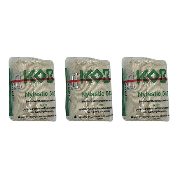 Venda Clasica Elastica Kob 6 Cm X 4,5 Metros( 3 Unidades ) 1