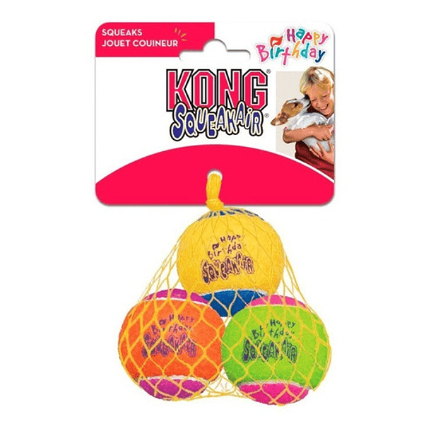 Juguete Kong Birthday Balls 3x Sonido Para Tu Mascota 