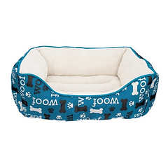  Cama Mascotas Dreamwell Perros/gato Rectangular Woof Azul  