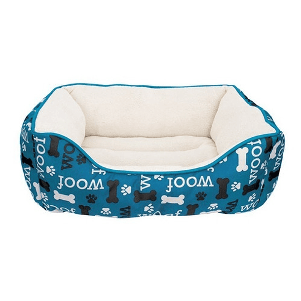 Cama Mascotas Dreamwell Perros/gato Rectangular Woof Azul   