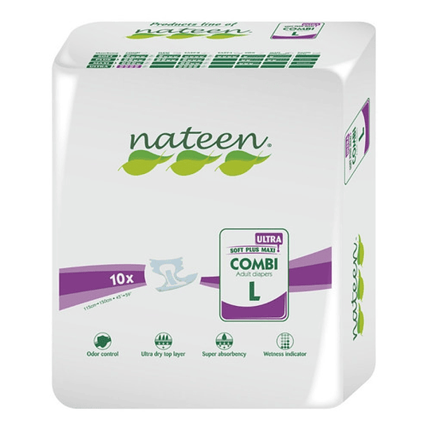 Pañal Nateen Combi Super Ultra (premium ) Adulto Talla L 