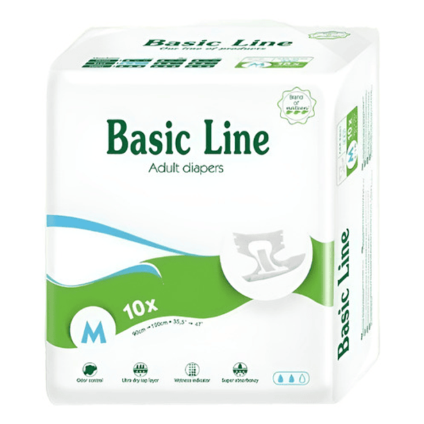Pañal Nateen Basic Line  Adulto 10  Unidades Talla M 
