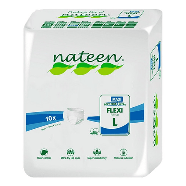 Pañal Nateen Flexi Pullup Maxi Soft Plus Ult Adulto Talla L  