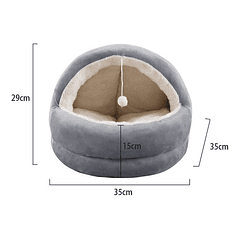  Cama Mascotas Dreamwell Perros/gato Igloo Gris