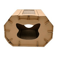 Rasguñador Casa 2 En 1 Cartón Gato Pawise Cozy Cat Love