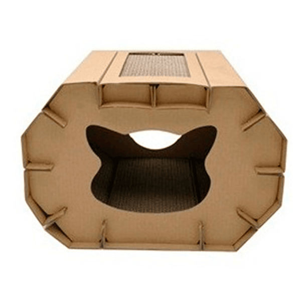 Rasguñador Casa 2 En 1 Cartón Gato Pawise Cozy Cat Love 2