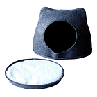 Cama Cucha Igloo Fieltro Gris Gato  3