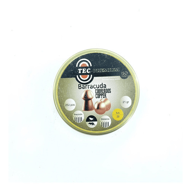 Postones Barracuda Tec Premium Cobre 5,5mm Pc 250und 21g 1