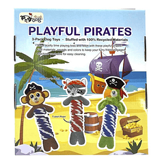 Pack 3 Juguete Peluche Perros Piratas Masticable Mascotas