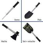 Pala + Hacha + Sierra + Estuche Zlip Supervivencia Camping 2