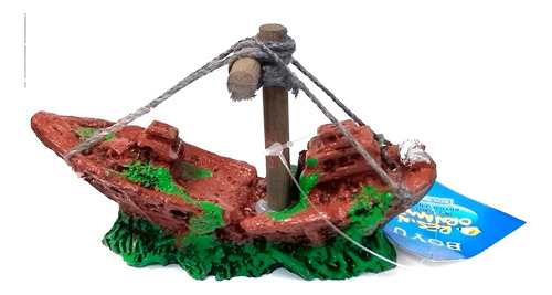 Boyu Adorno Barco 12x7x4,8 Cms Para Tu Acuario