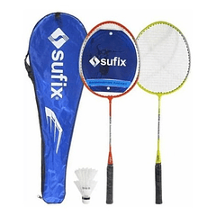 Set De Bádminton: 2 Raquetas Acero + 2 Plumas Sufix