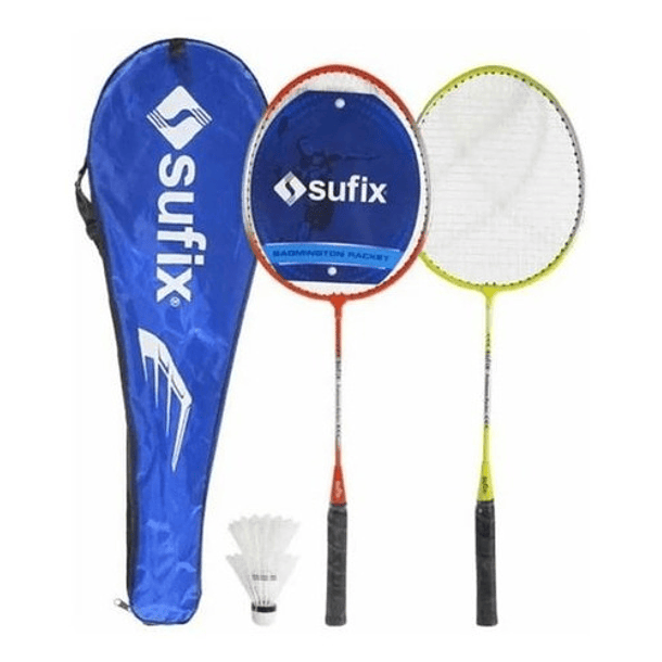 Set De Bádminton: 2 Raquetas Acero + 2 Plumas Sufix 1