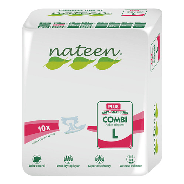 Nateen Soft Plus Maxi 10 Unidades De Pañales Para Adulto 