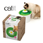 Bebedero Para Gatos Cat It Fuente Flor 3lts. Np Color Blanca Con Verde 4