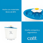 Fuente Bebedero Gatos Flower Fountain 3 Lt Con Luz Led Catit 9