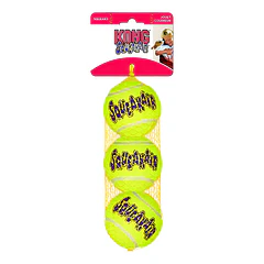 Kong Squeakair Balls Paquete 3 Pelotas De Tenis Medianas Color Amarillo
