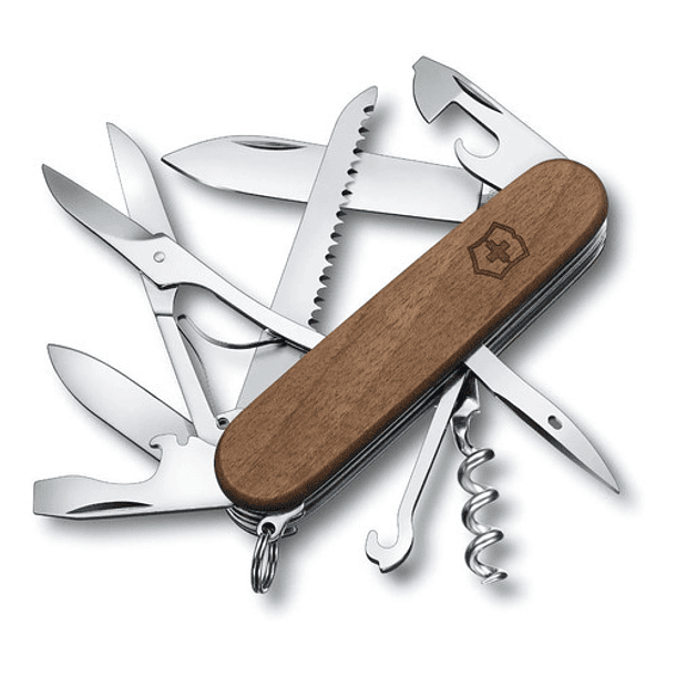 Victorinox Navaja Huntsman De Madera, Marrón, 13 Usos Color Marrón 1