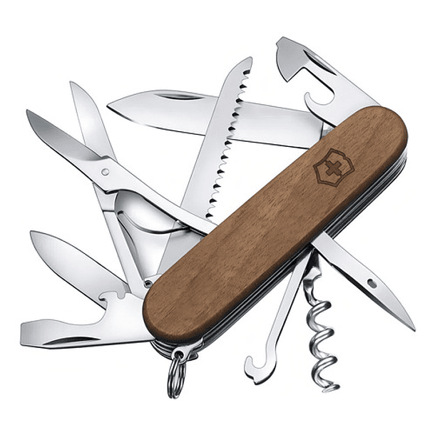 Victorinox Navaja Huntsman De Madera, Marrón, 13 Usos Color Marrón 2