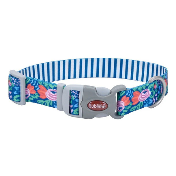 Collar Coastal Mascotas Sublime Diamond Talla S/m Ajustable Color Flower Teal 