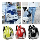 Mochila Bolso Transportes Transparente Mascotas Perros Gatos 9