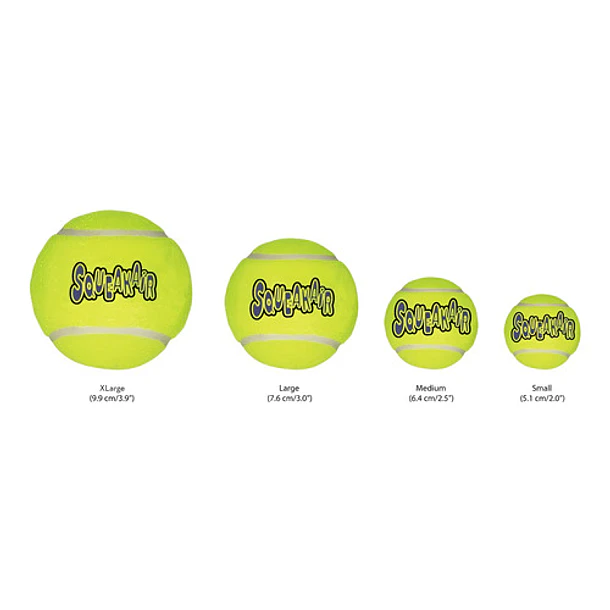 Kong Pelota Para Perro Squeakair Ball Mediana Tenis Juguete Color Amarillo 6