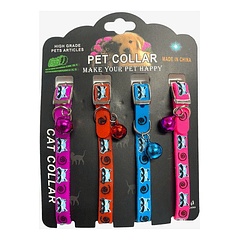 Pack  De 4 Unid De Collar Para Gatos Cascabel De Silicona