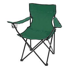 Silla Plegable Capitán En Tela Portátil Cómoda Ideal Camping Color Verde