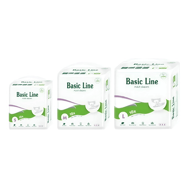 Pañal Nateen Basic Line Purple Adulto 10 Unidades Talla L 