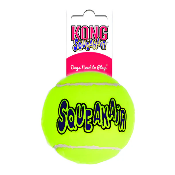 Pelota Tenis Fieltro Squeakair Grande Perro Kong Color Amarillo 1