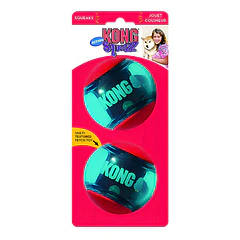 Kong Squezz Action Ball Largejuguete Pelota Perro Pack X2 Color Celeste