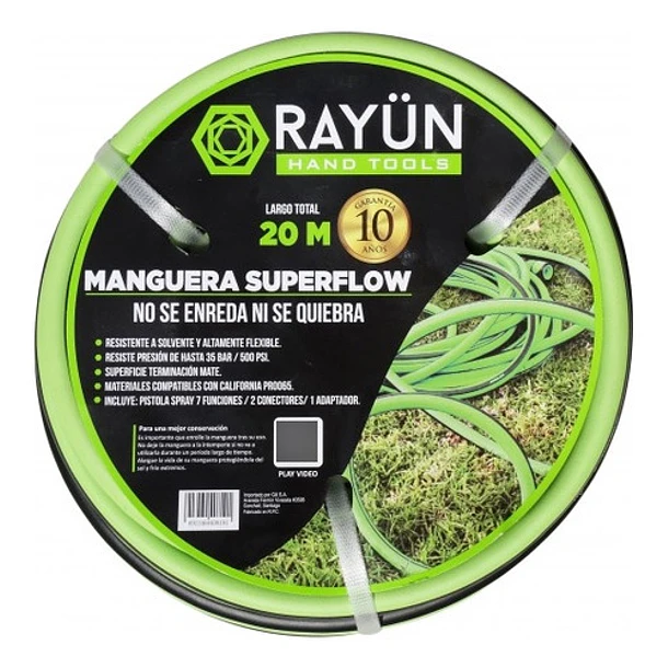 Manguera Antienrredo 1/2  X 20 Mts Superflow Rayún 6
