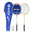 Set De Bádminton: 2 Raquetas Acero + 2 Plumas Sufix Junior 1