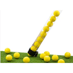 18 Pelotas De Golf Brusht Entrenamiento Y Tubo Recolector Color Amarillo