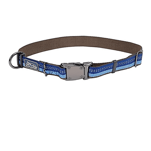 Collar Para Perros Coastal K9 Explorer Reflectante Color Azul-zafiro Tamaño Del Collar L 