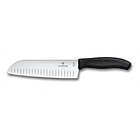 Cuchillo Santoku Troquelado Victorinox Color Negro 1