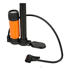 Bombin De Pie Con Manómetro Resistente Drb Deluxe Color Naranja 2