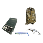 Kit De Pesca Mochila Barbaric+caja 30103+vinilo Y Señuelo 1