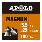 Postones Apolo Magnum (caja Roja) 5.5mm 15gr 5x100u 2