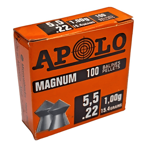 Postones Apolo Magnum (caja Roja) 5.5mm 15gr 10x100u 1