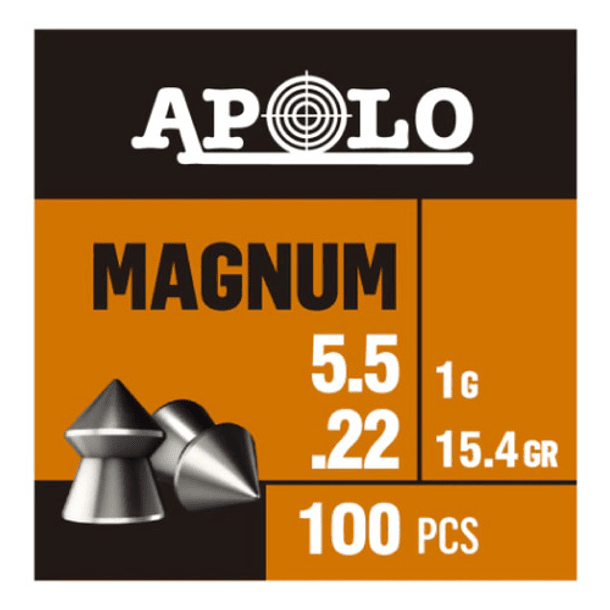 Postones Apolo Magnum (caja Roja) 5.5mm 15gr 10x100u 2