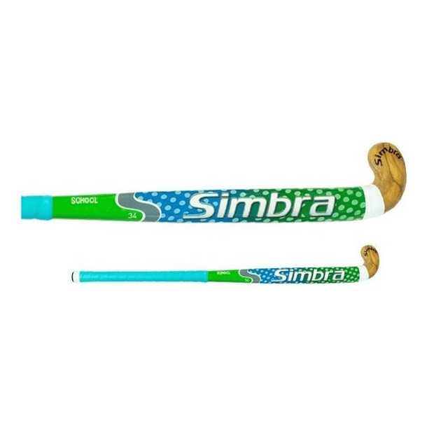 Palo Hockey Madera Simbra Reforzado Palos 28 Al 37 Stick Color Verde/celeste - 34 