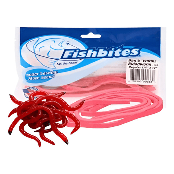 Fishbites Carnada Artificial Esencia Bag O Worms Bloodworm 
