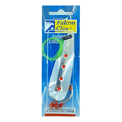 Señuelo Pesca Chispa Falcon Claw 60g Cromada Puntos Rojos