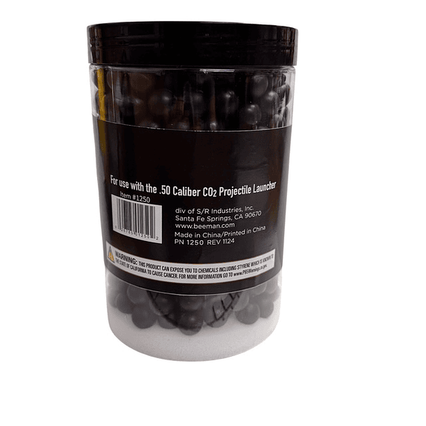 BALIN DE GOMA BEEMAN PISTOLA BP50 12.7 MM 500 UNID 2