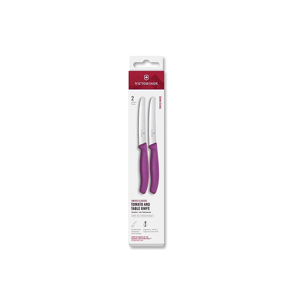 Set Cuchillos Tomate/mesa Swiss Classic Morado Victorinox 2