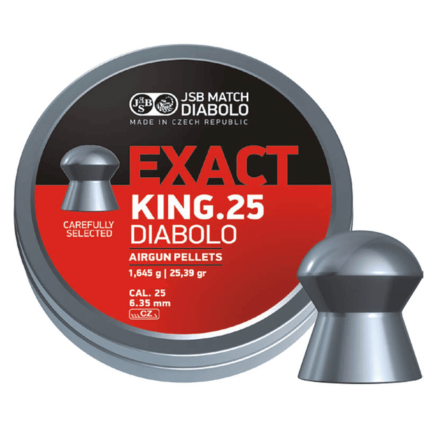 JSB Exact King .25 Diabolo de 350 unidades 6.35MM 